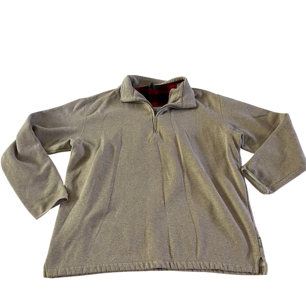 Woolrich Beige Tan Quarter Zip Pullover Sweatshirt Men's XL